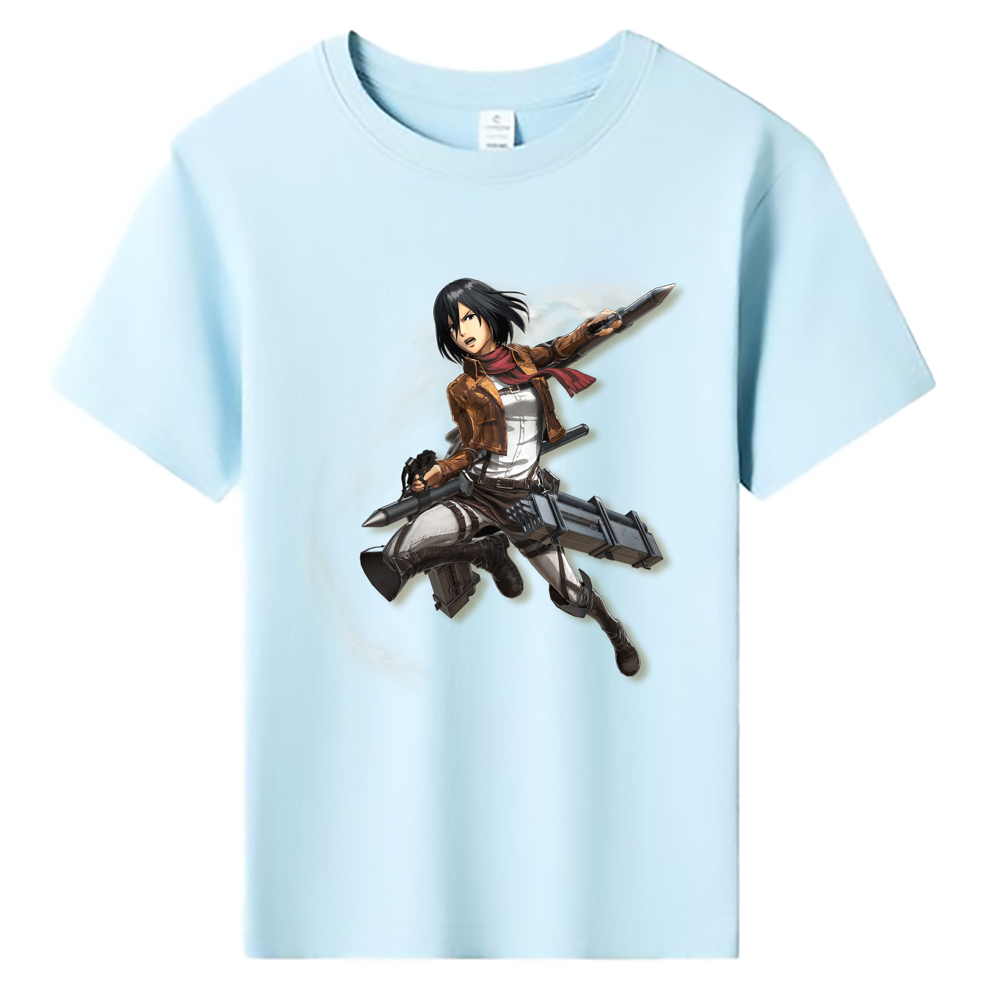 （画像用） 進撃の巨人 ミカサ·アッカーマン Attack on Titan Mikasa Ackerman 綿100％キッズTシャツ（フロントプリント）
